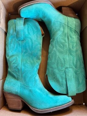 Dingo Green Suede Western Boots